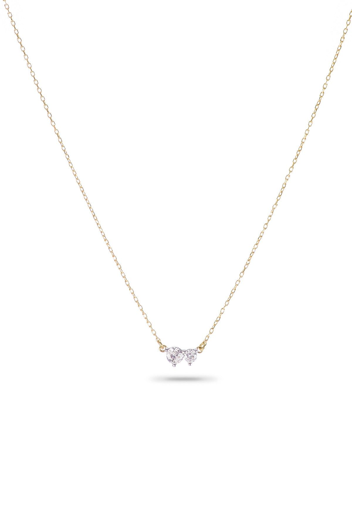 Tiny 2 Diamond Amigos Necklace sold by French Cuff