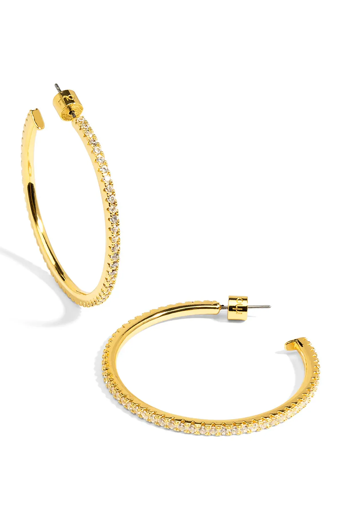 Large Pave Hoop Earrings sold by French Cuff product image thumbnail 2