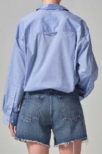 Kayla Shirt - Blue End on End sold by French Cuff