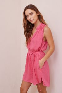 Belted Smocked Yoke Mini Dress sold by French Cuff