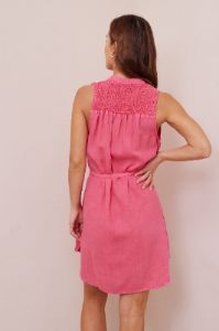 Belted Smocked Yoke Mini Dress sold by French Cuff