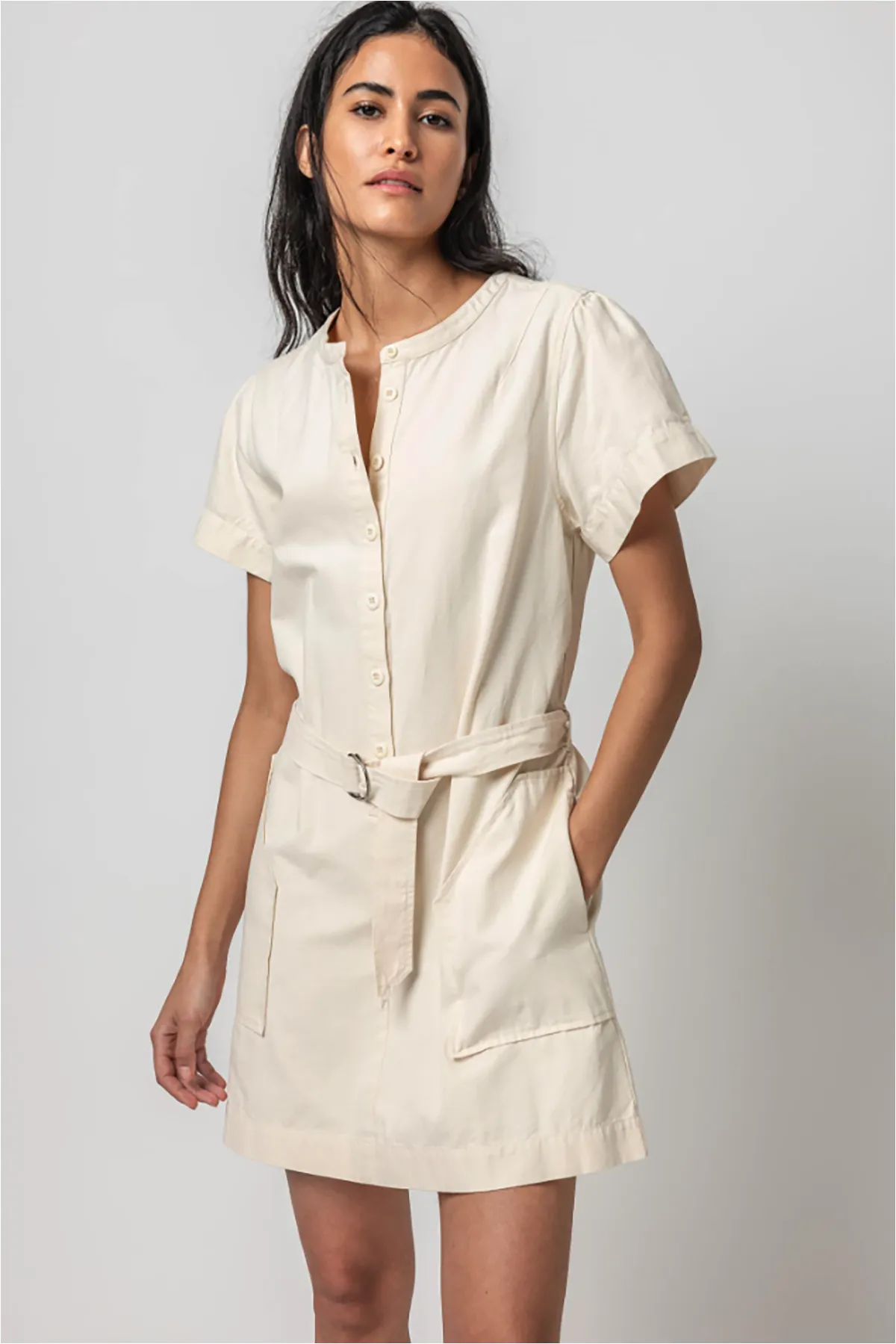 Half-Placket Canvas Dress sold by French Cuff