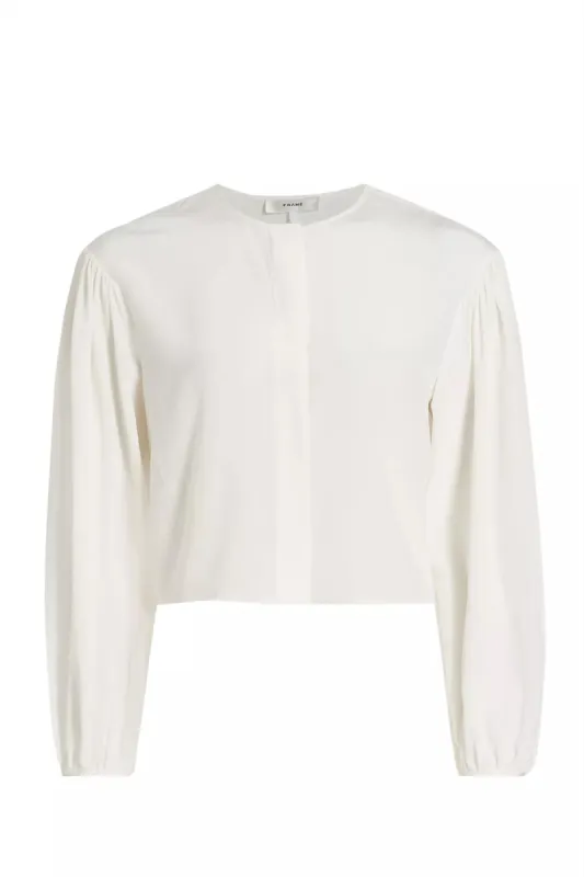 Cropped Volume Sleeve Blouse sold by French Cuff