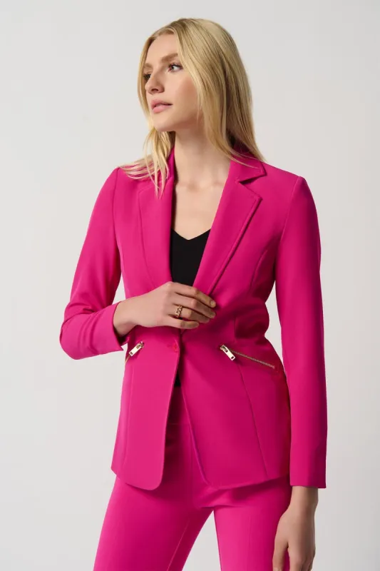 Woven Blazer with Zippered Pockets sold by French Cuff