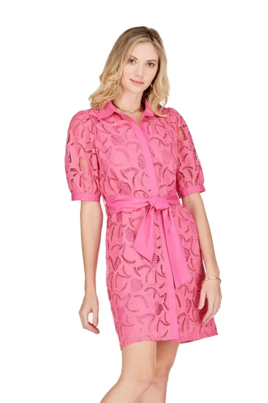 Pink Lace Button Up Dress sold by French Cuff