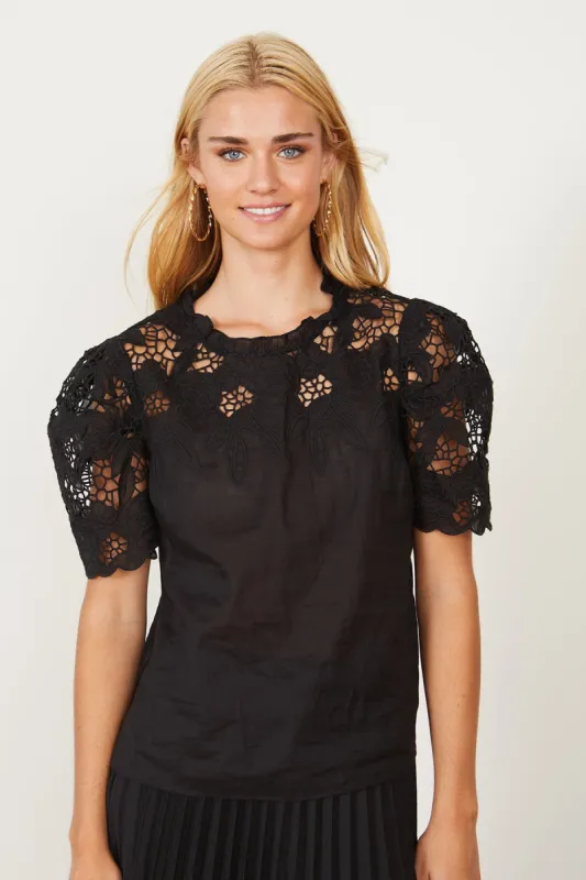 Katia Black Top sold by French Cuff