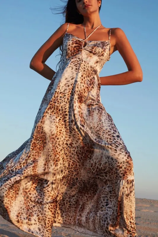 Printed Key-Hole Maxi Dress sold by French Cuff