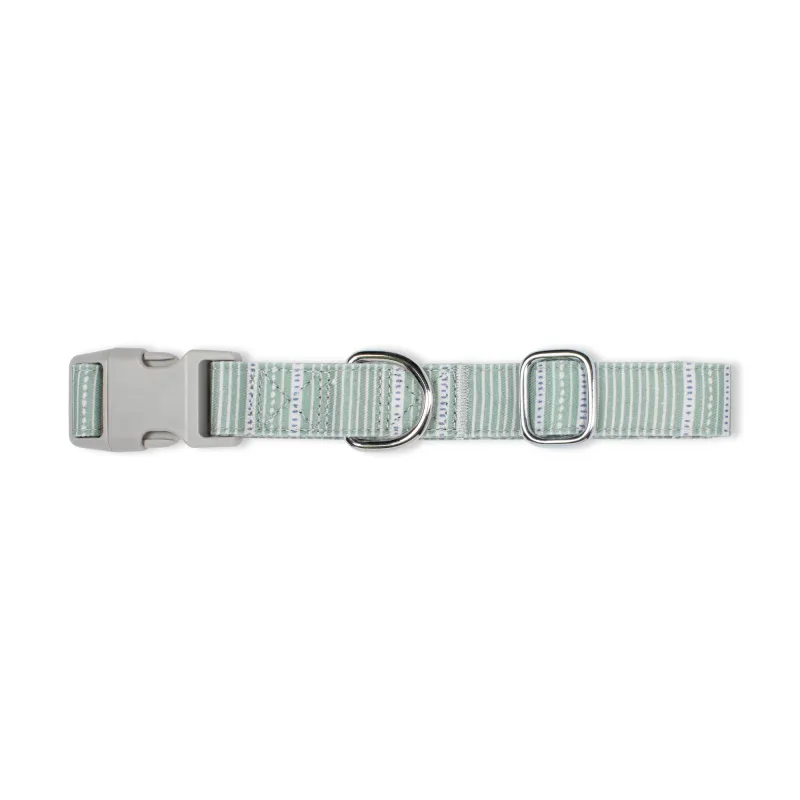 Block Stripe Dusty Sage Dog Collar - pack of 2 sold by Fringe Studio