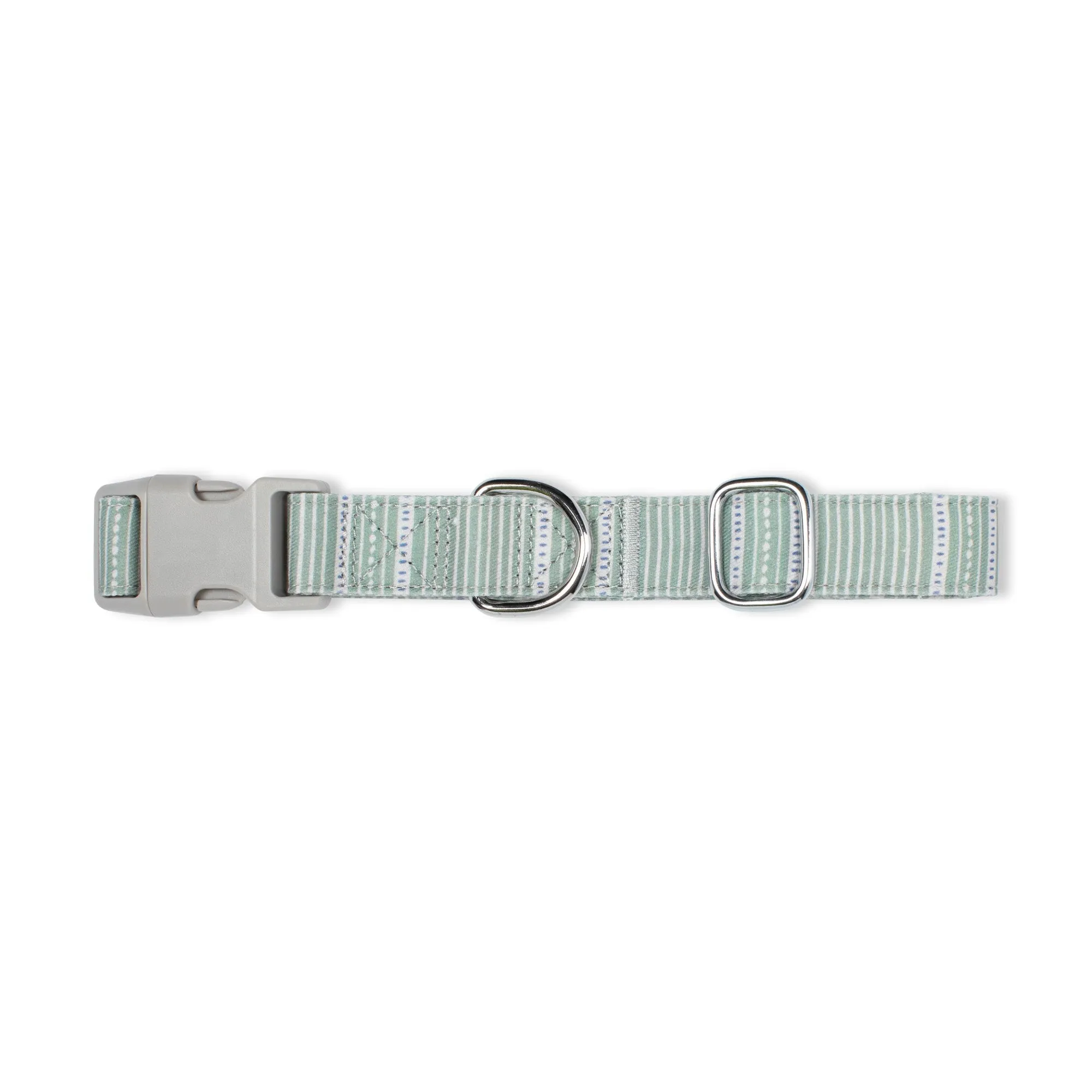 Block Stripe Dusty Sage Dog Collar - pack of 2 sold by Fringe Studio