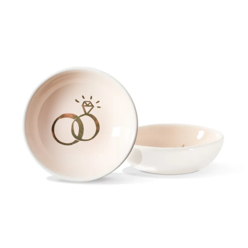 Wedding Rings Round Trinket Dish - pack of 4 sold by Fringe Studio