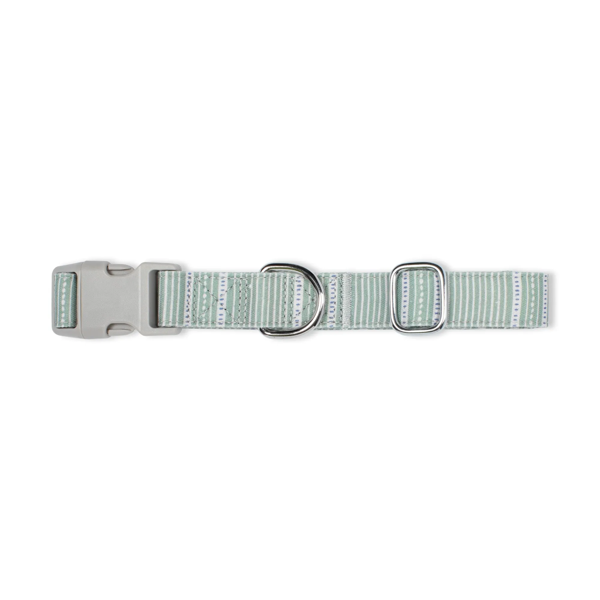 Block Stripe Dusty Sage Dog Collar sold by Fringe Studio