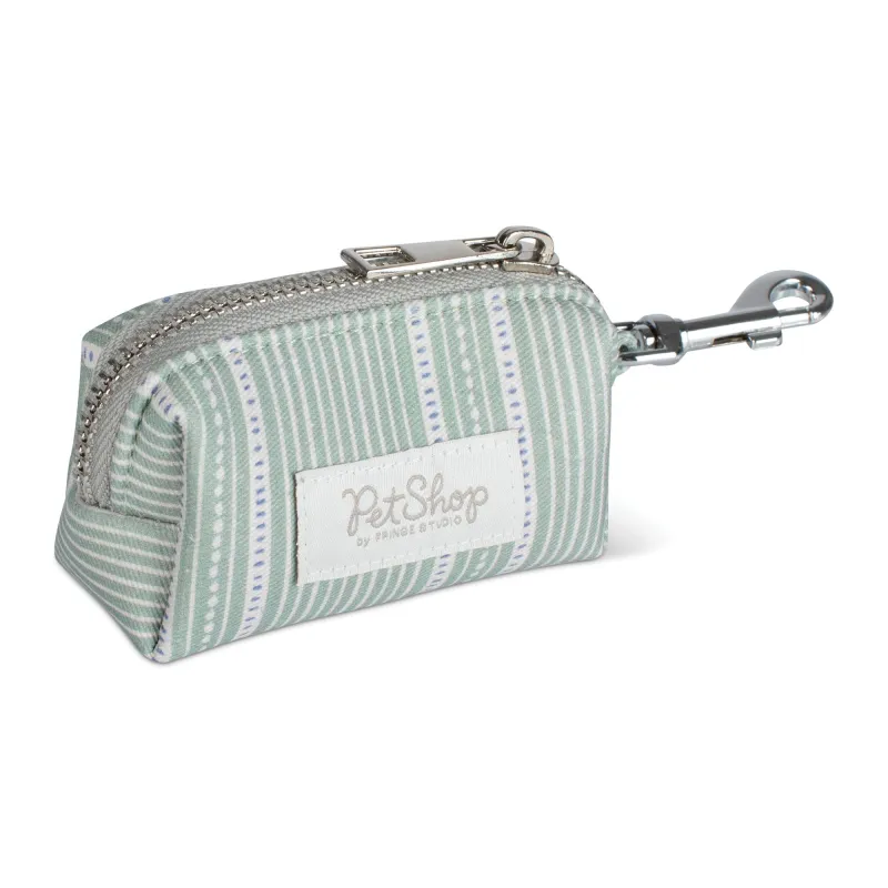 Block Stripe Dusty Sage Waste Bag Holder sold by Fringe Studio