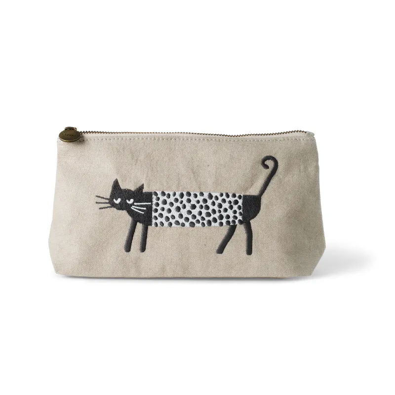 Oliver The Cat Medium Flat Bottom Canvas Pouch sold by Fringe Studio