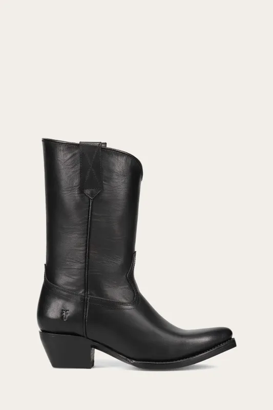 Frye Women SACHA MID PULL ON BLACK/VOLTERRA sold by Frye