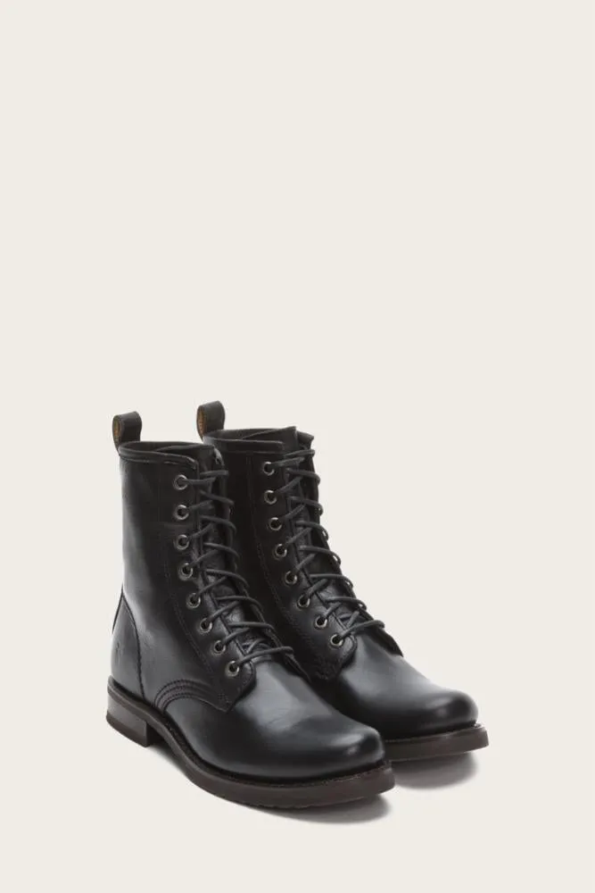 Frye Women VERONICA COMBAT BLACK/SOFT VINTAGE LEATHER sold by Frye product image thumbnail 2