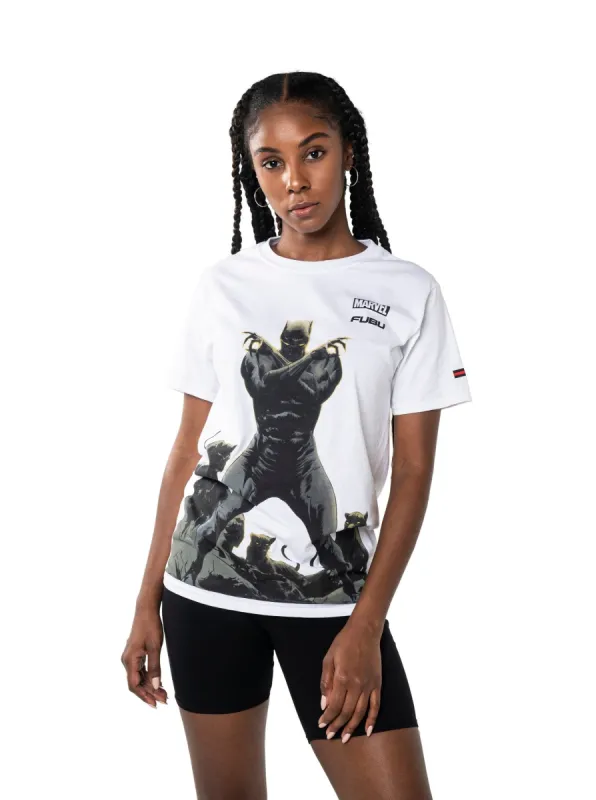 Women's Black Panther White Tee sold by FUBU