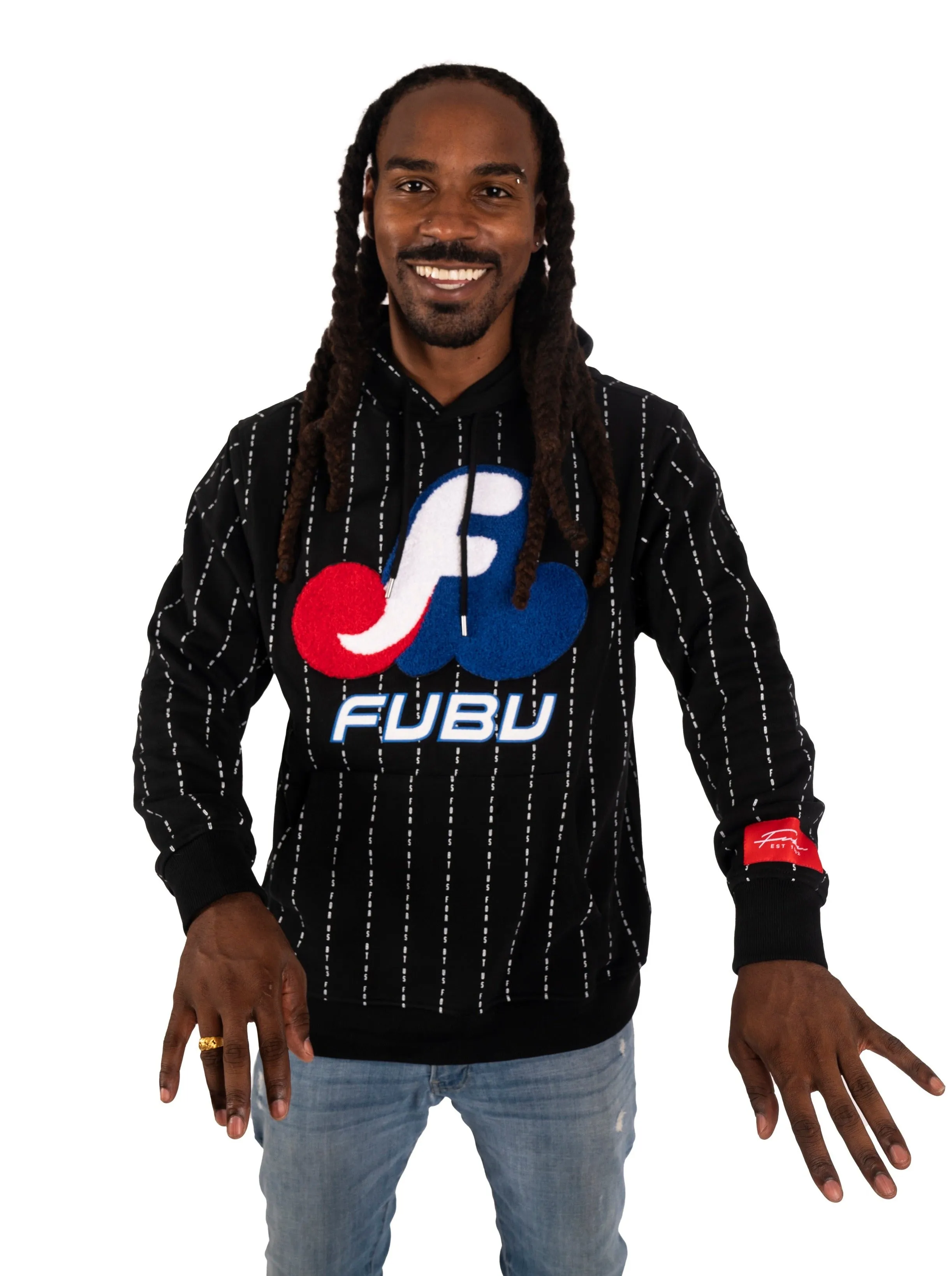 Chenille Patched Matrix Hoodie - Black sold by FUBU product image thumbnail 2