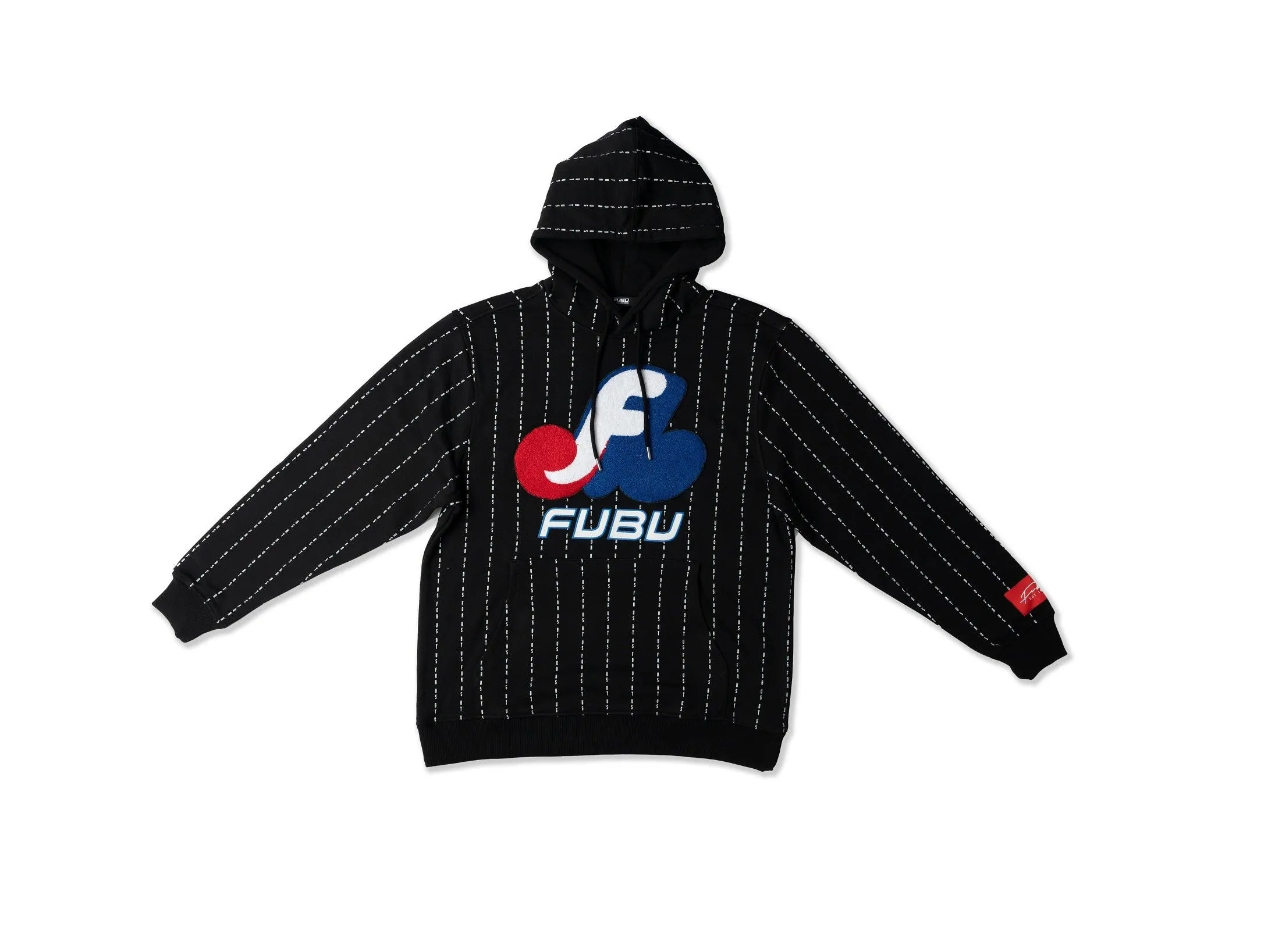 Chenille Patched Matrix Hoodie - Black sold by FUBU product image thumbnail 5