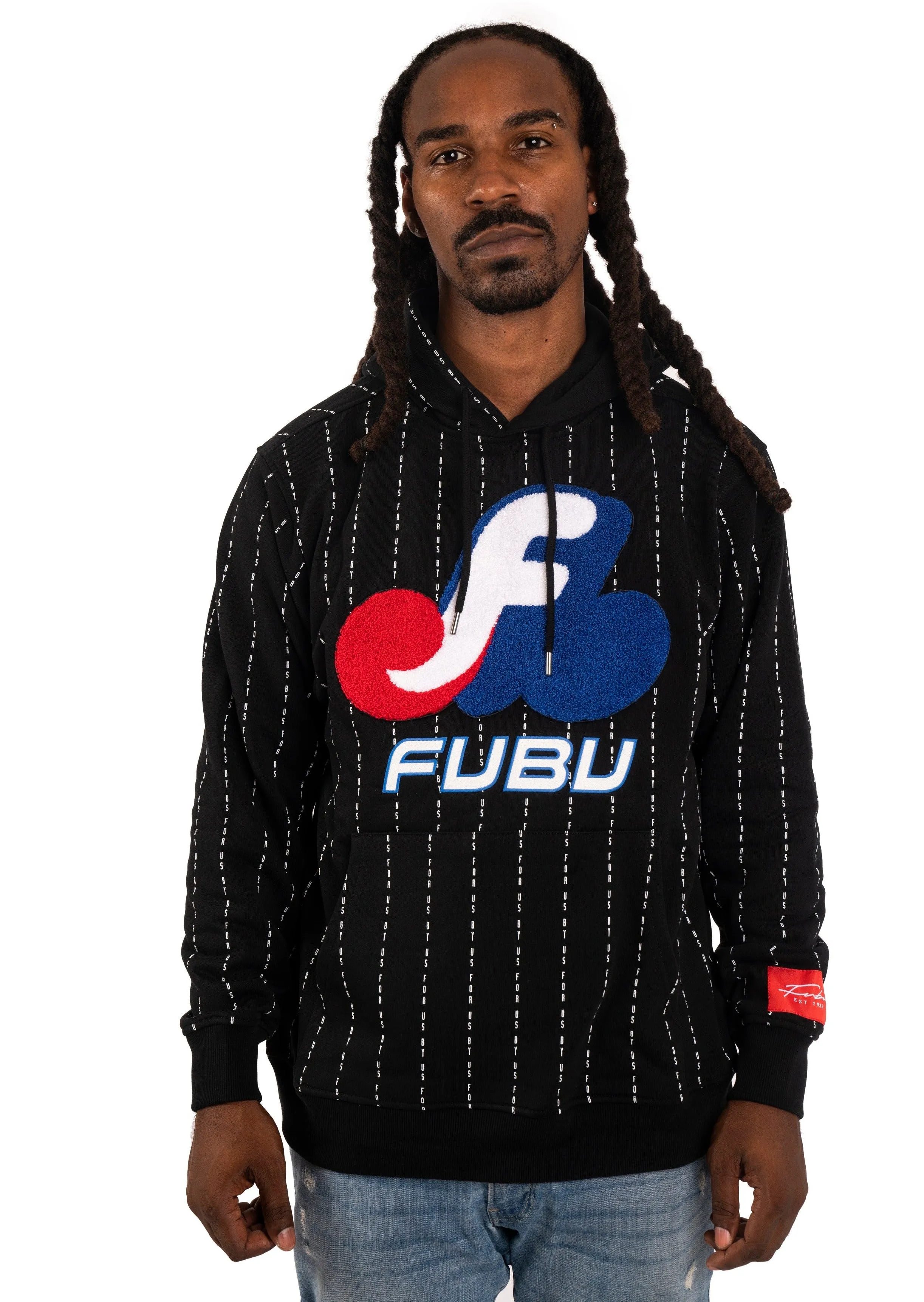 Chenille Patched Matrix Hoodie - Black sold by FUBU