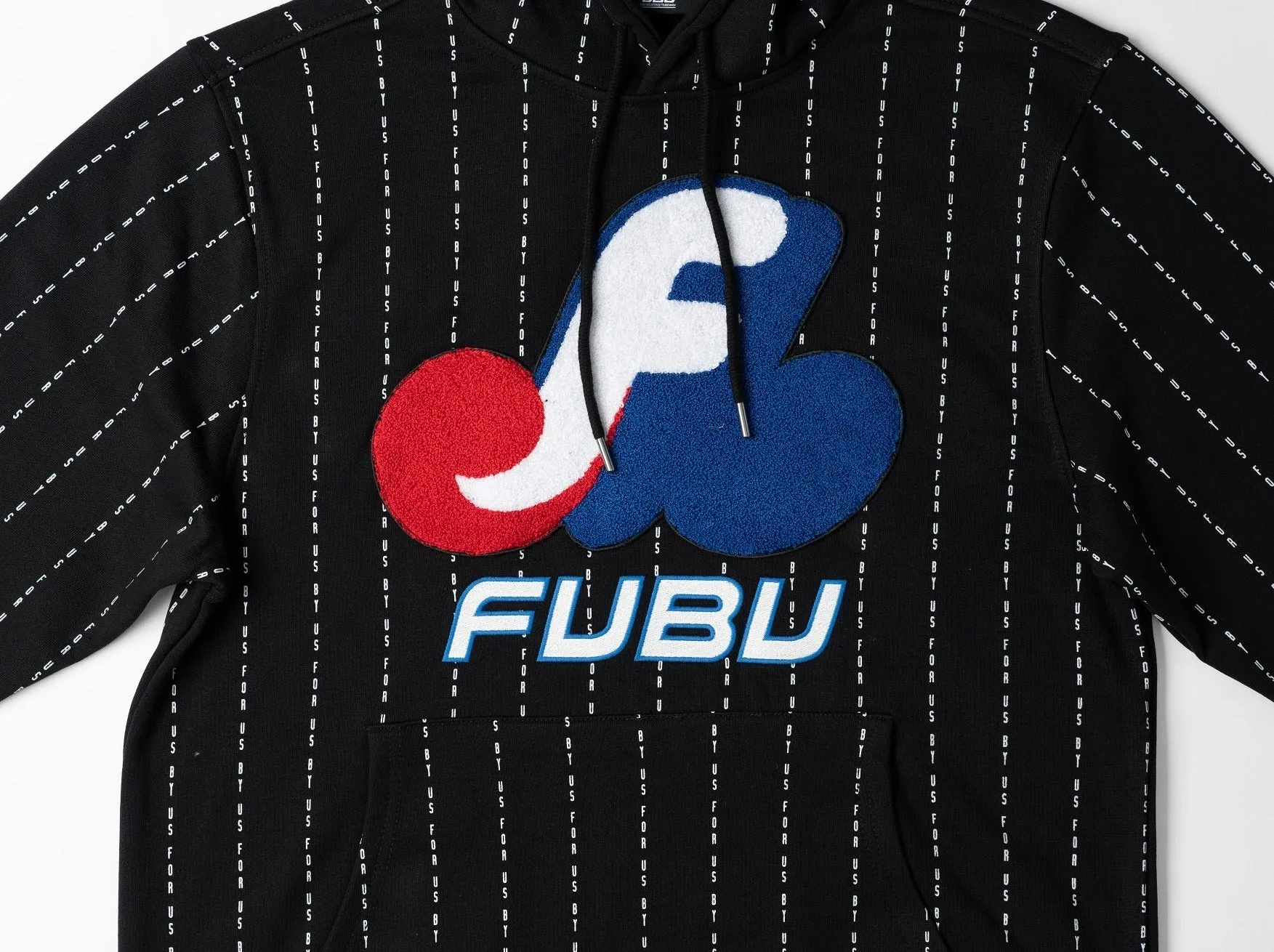 Chenille Patched Matrix Hoodie - Black sold by FUBU product image thumbnail 3