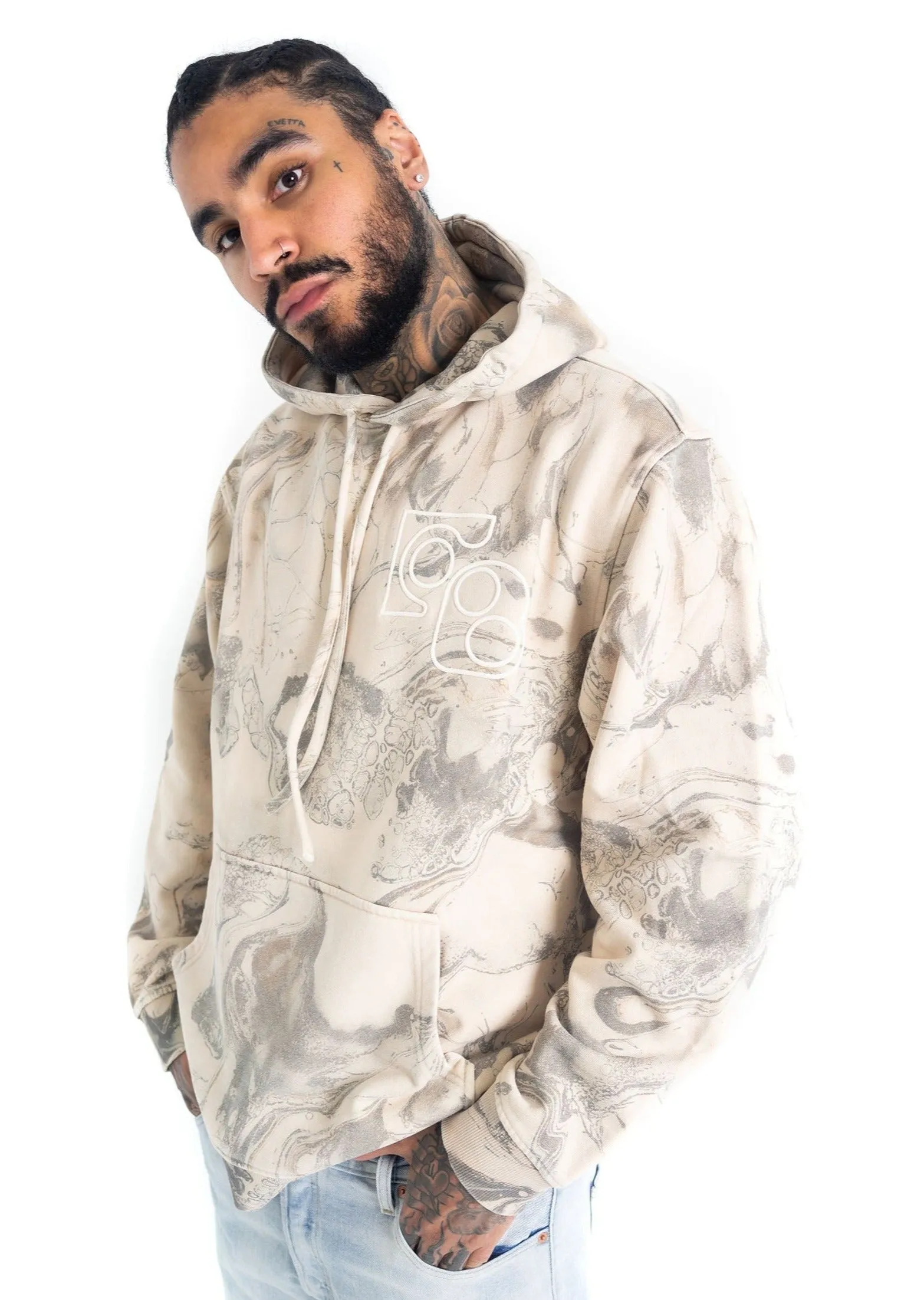Marble Embroidered Hoodie sold by FUBU