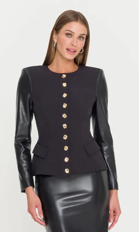 Ophelia Vegan Leather Combo Jacket sold by Generation Love