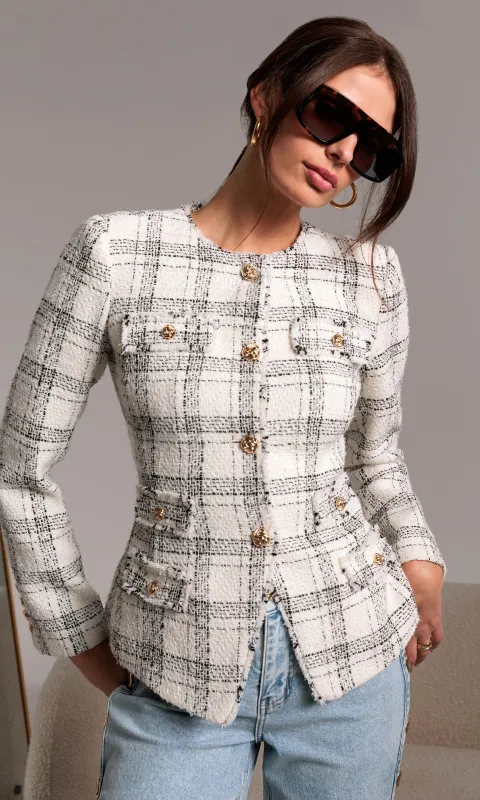 Havana Windowpane Tweed Jacket sold by Generation Love