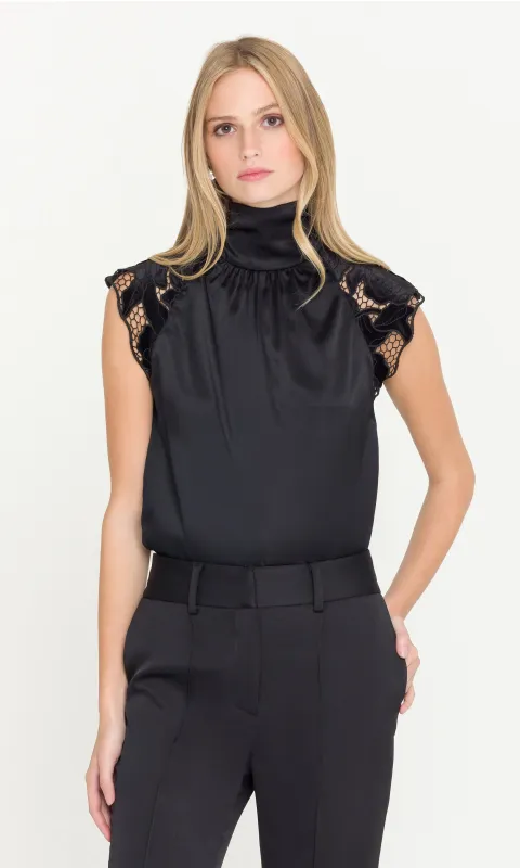 Rachel Velvet Lace Halter Blouse sold by Generation Love