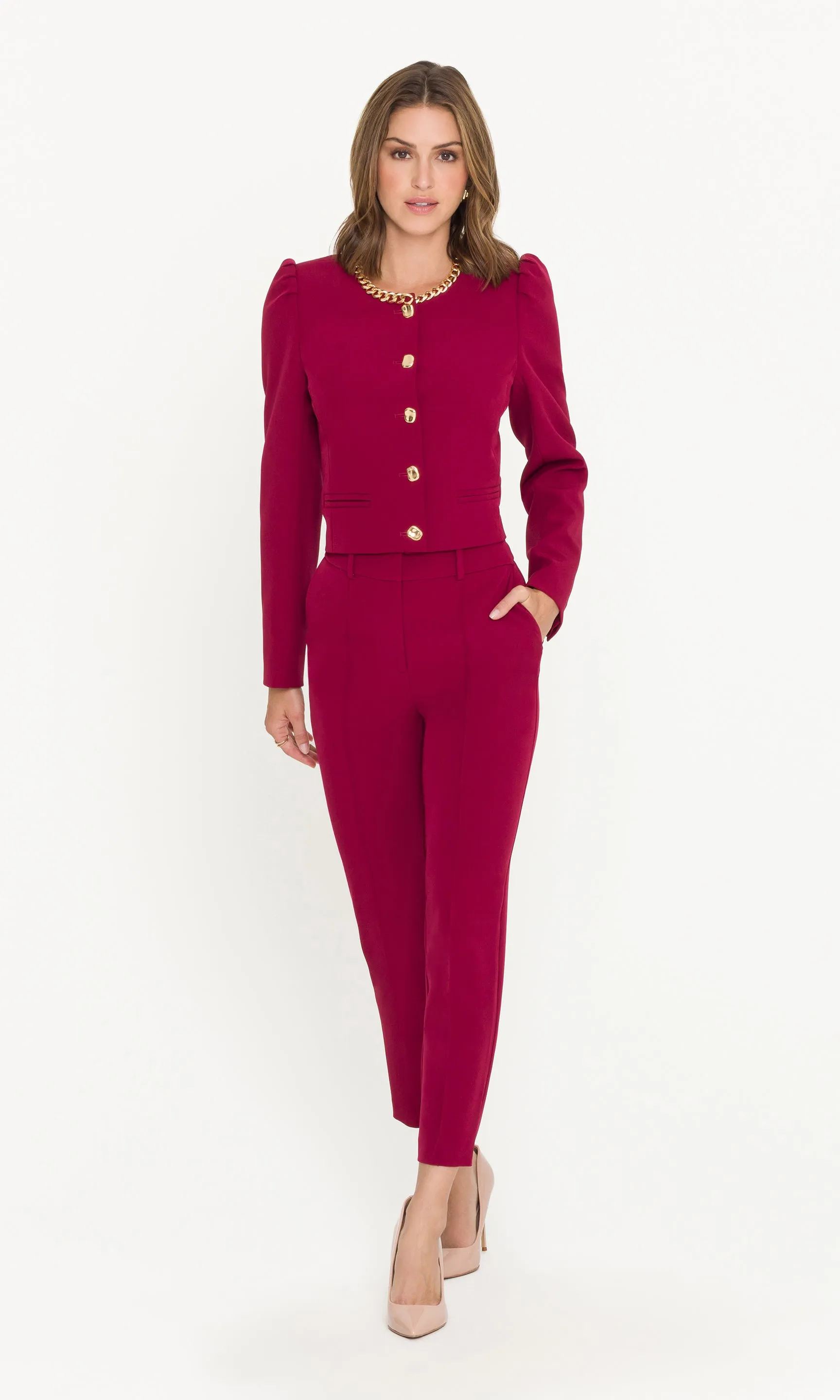 Chiara Chain Embellished Crepe Jacket sold by Generation Love product image thumbnail 5