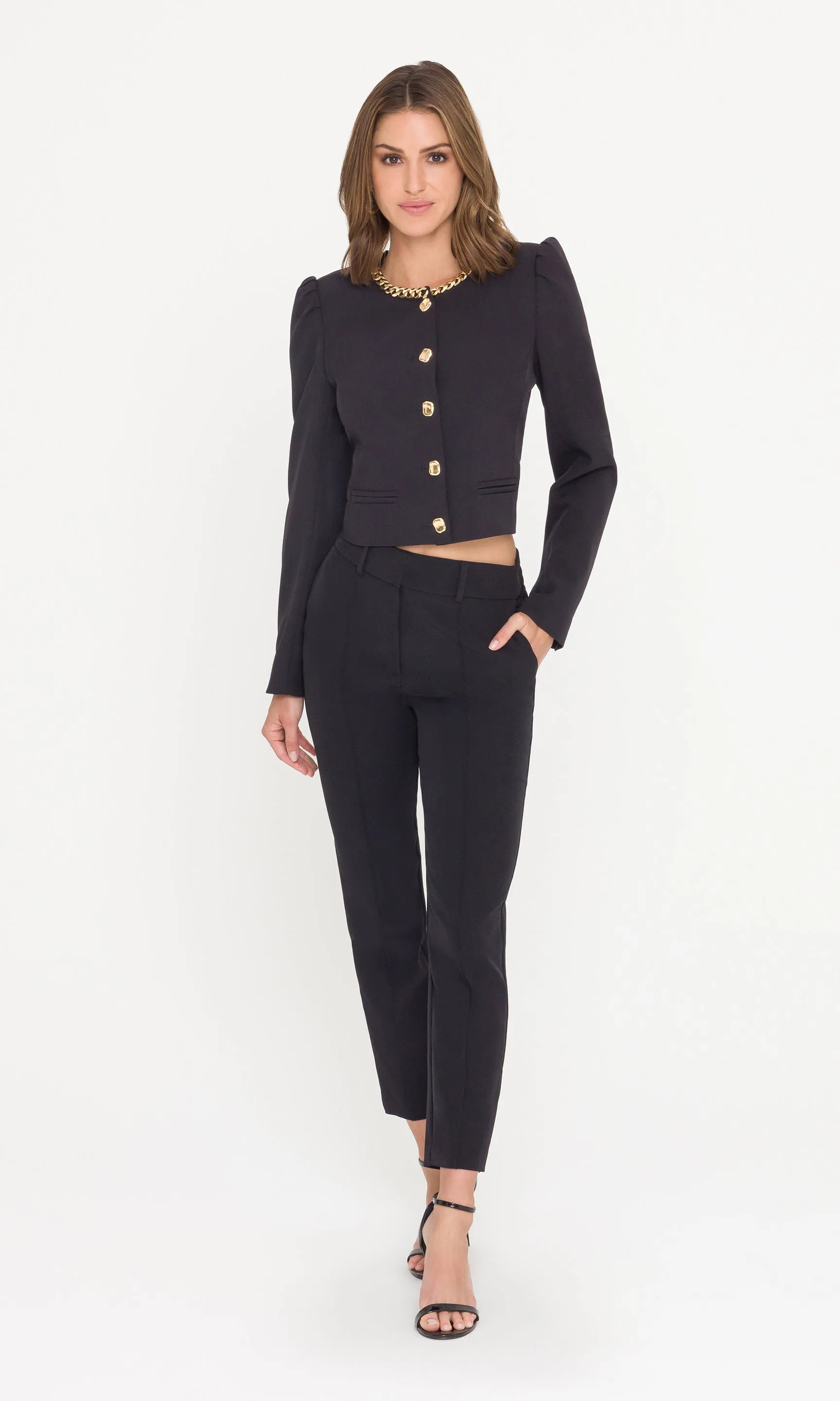 Chiara Chain Embellished Crepe Jacket sold by Generation Love product image thumbnail 5