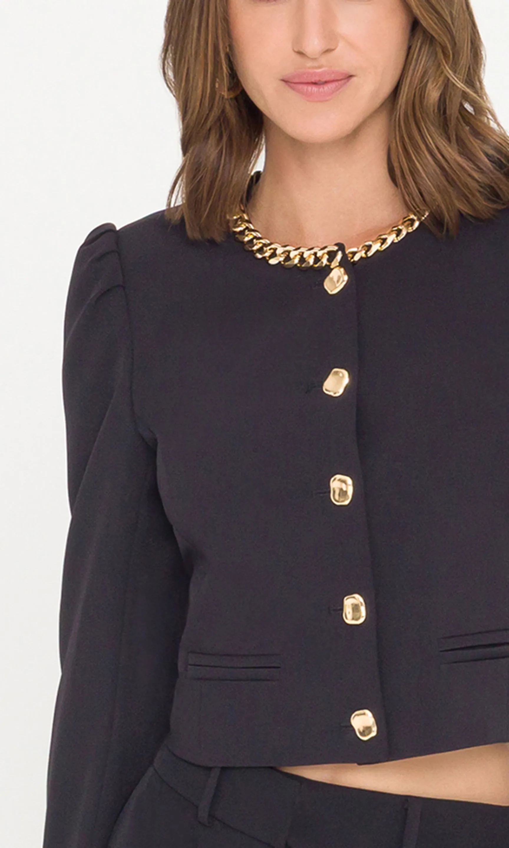 Chiara Chain Embellished Crepe Jacket sold by Generation Love product image thumbnail 2