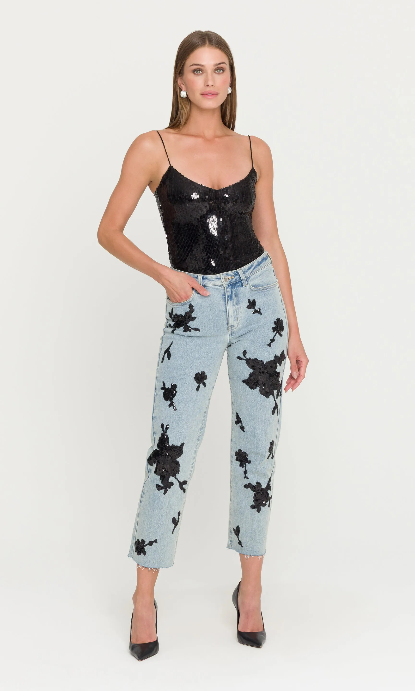 Bella Sequin Embellished Jeans sold by Generation Love product image thumbnail 5