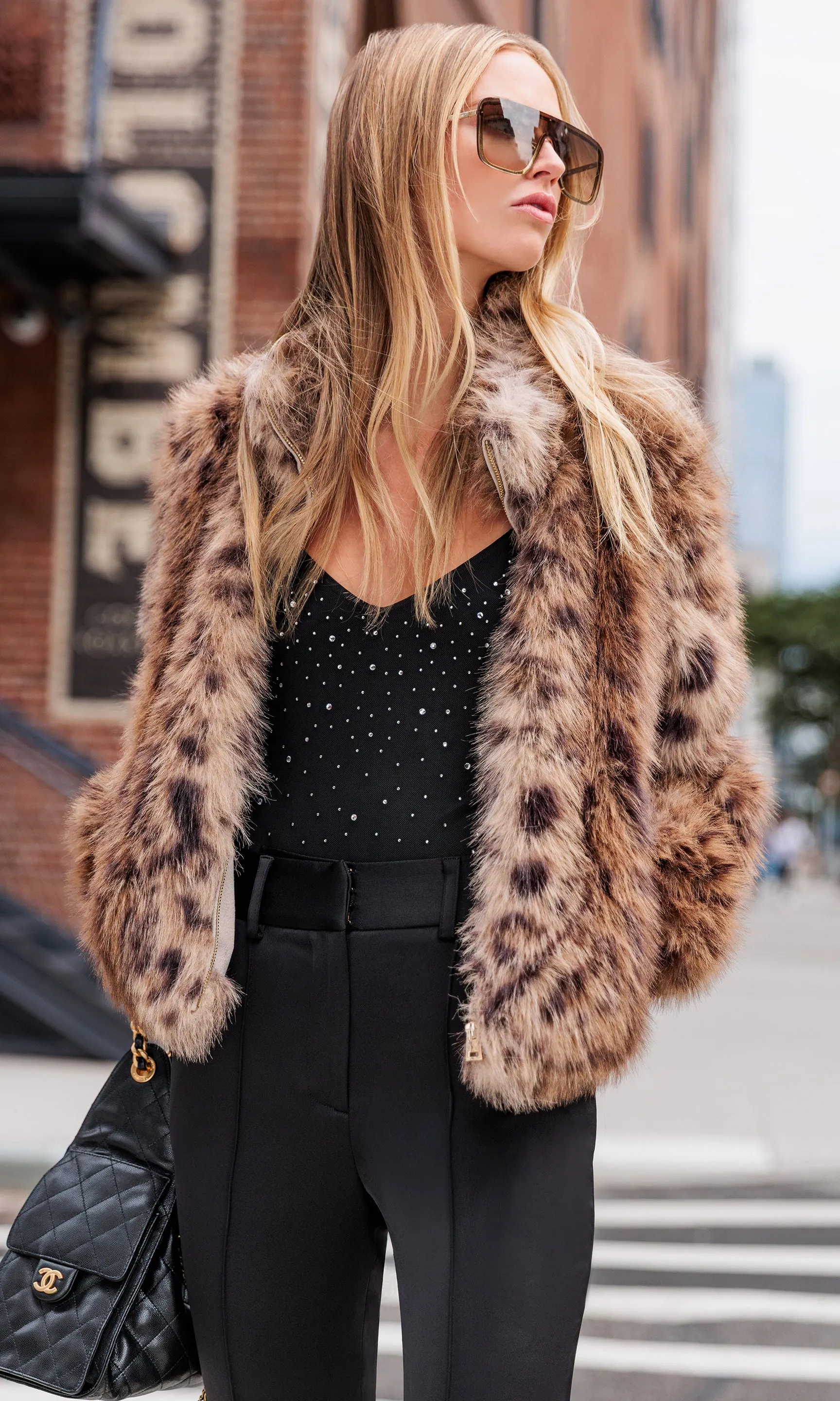 Jamie Leopard Faux Fur Jacket sold by Generation Love product image thumbnail 4