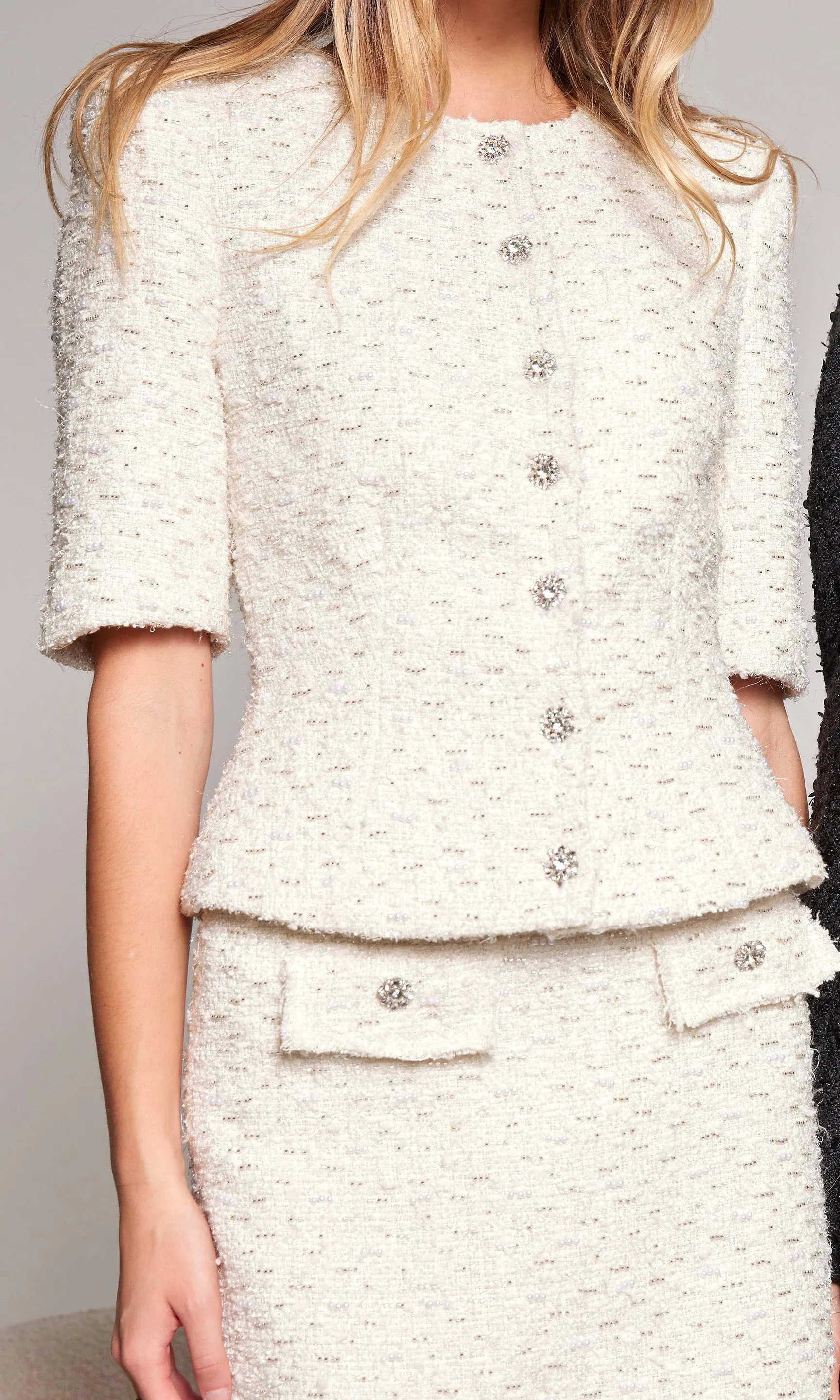 Tashi Crystal Embellished Tweed Jacket sold by Generation Love product image thumbnail 3
