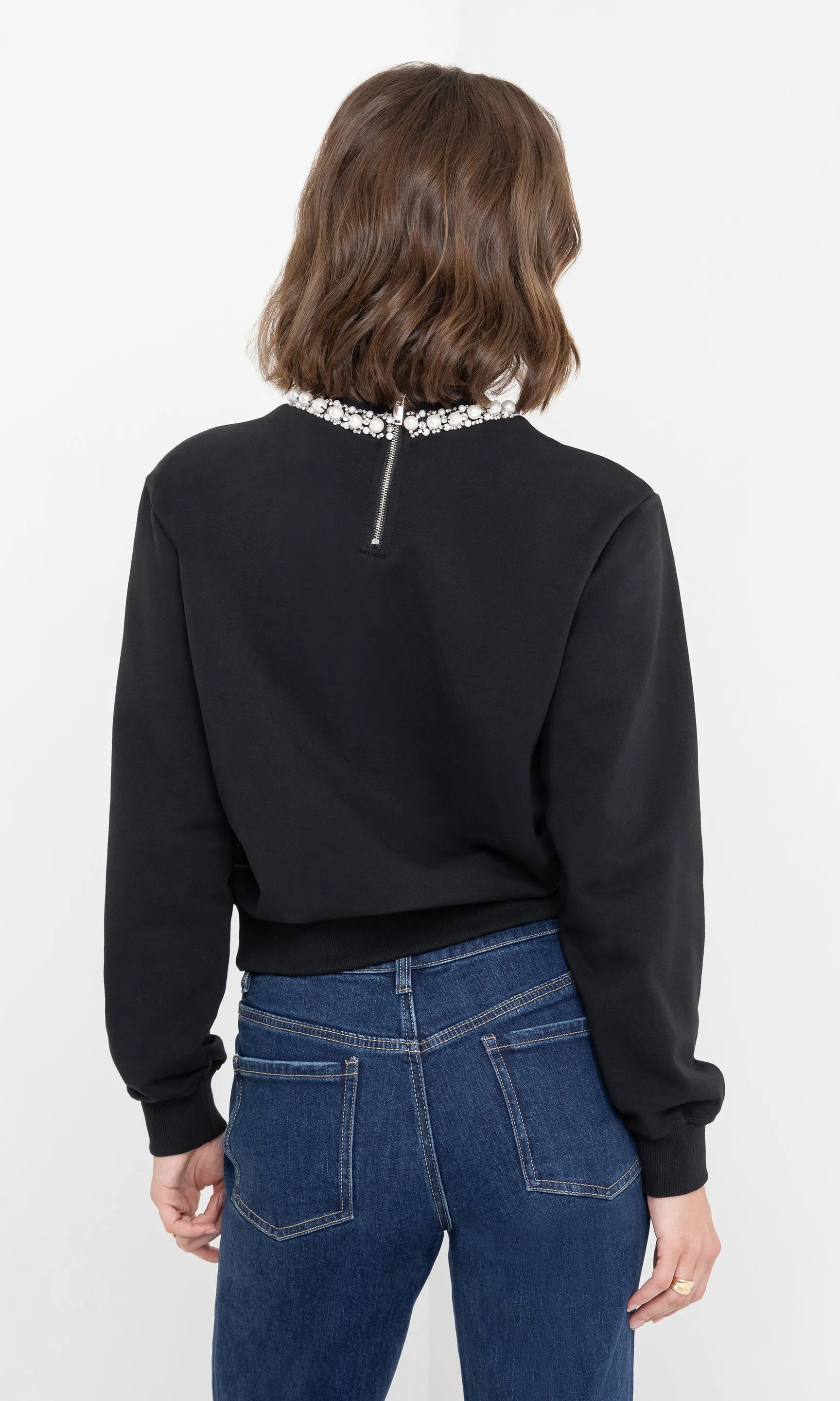 Jill Pearl/Crystal Embellished Sweatshirt sold by Generation Love product image thumbnail 3