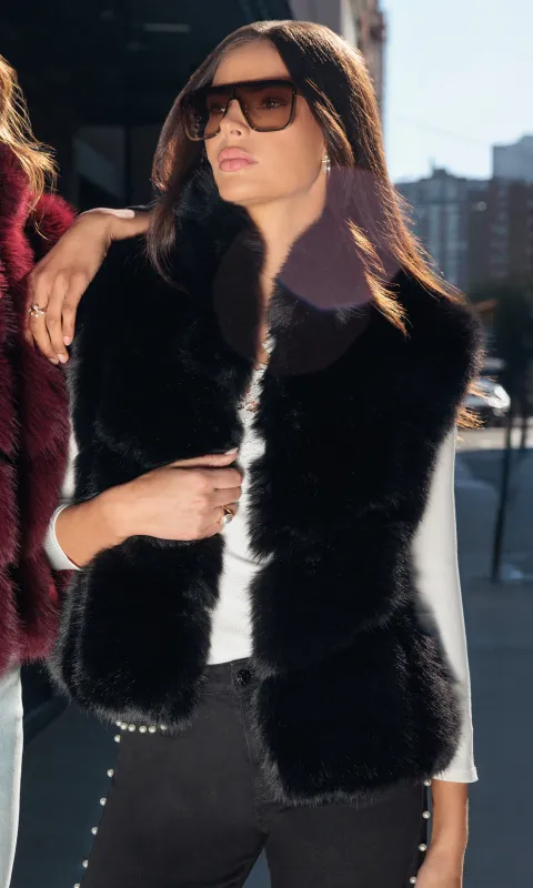 Rosario Faux Fur Vest sold by Generation Love