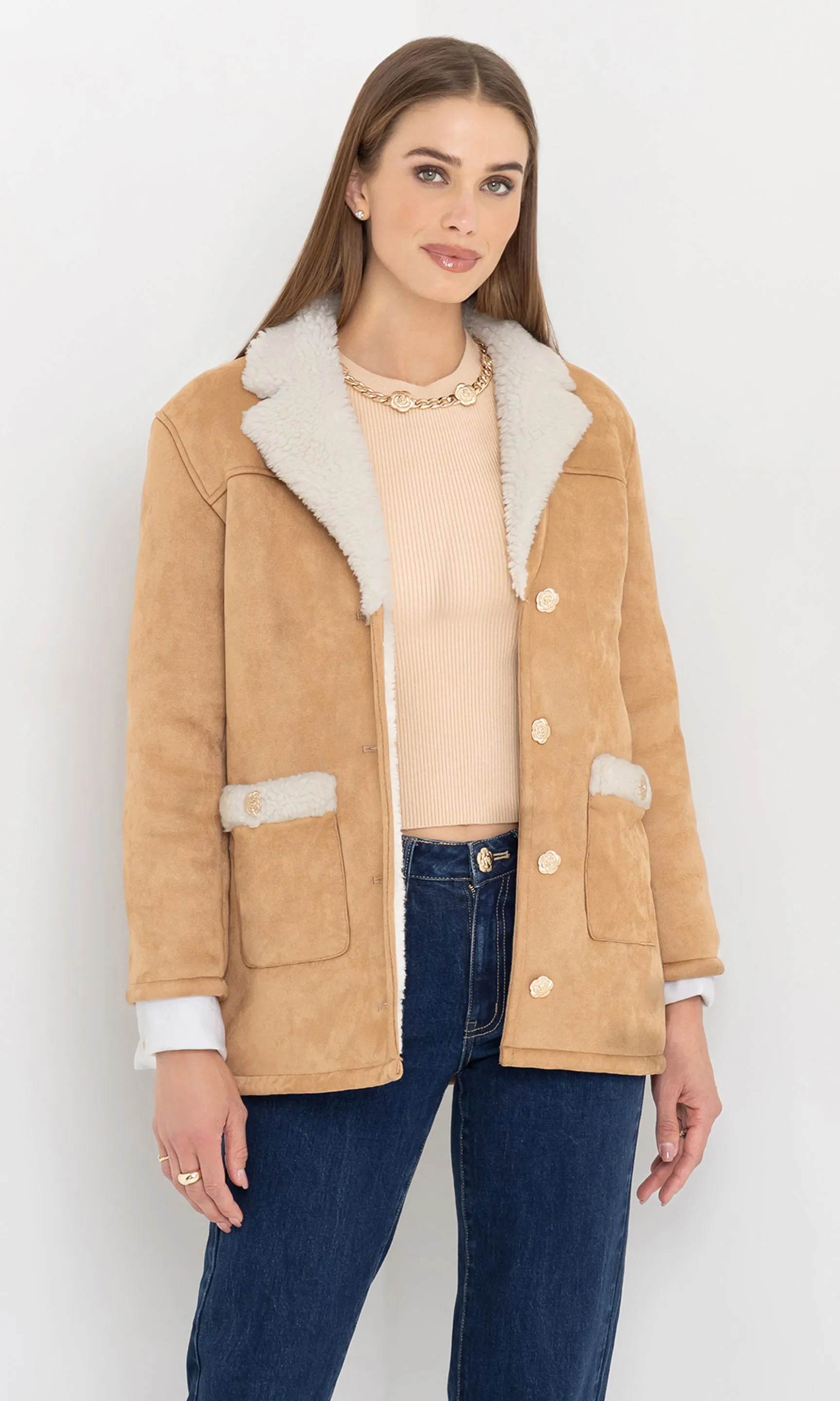 Luvia Faux Shearling Jacket sold by Generation Love product image thumbnail 4