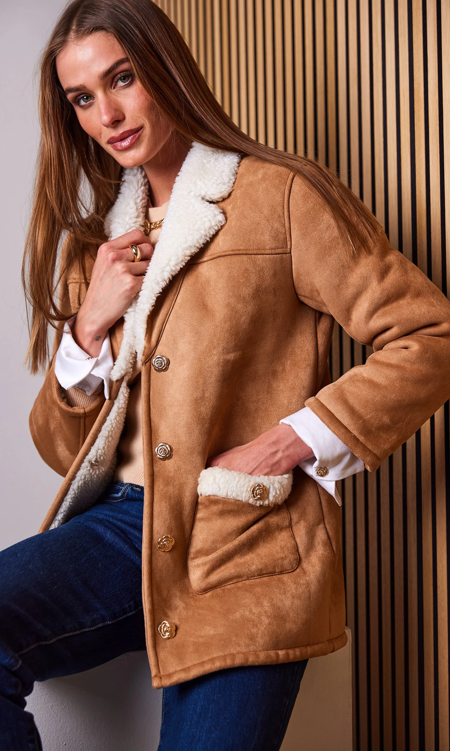 Luvia Faux Shearling Jacket sold by Generation Love product image thumbnail 3