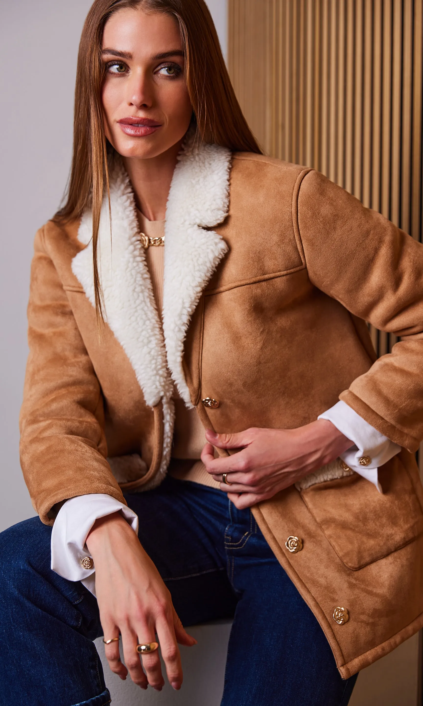 Luvia Faux Shearling Jacket sold by Generation Love
