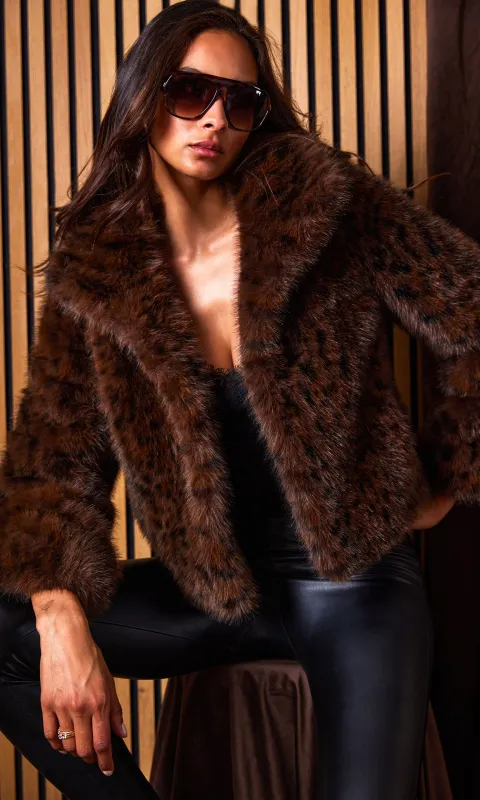 Lexy Leopard Faux Fur Jacket made by Generation Love