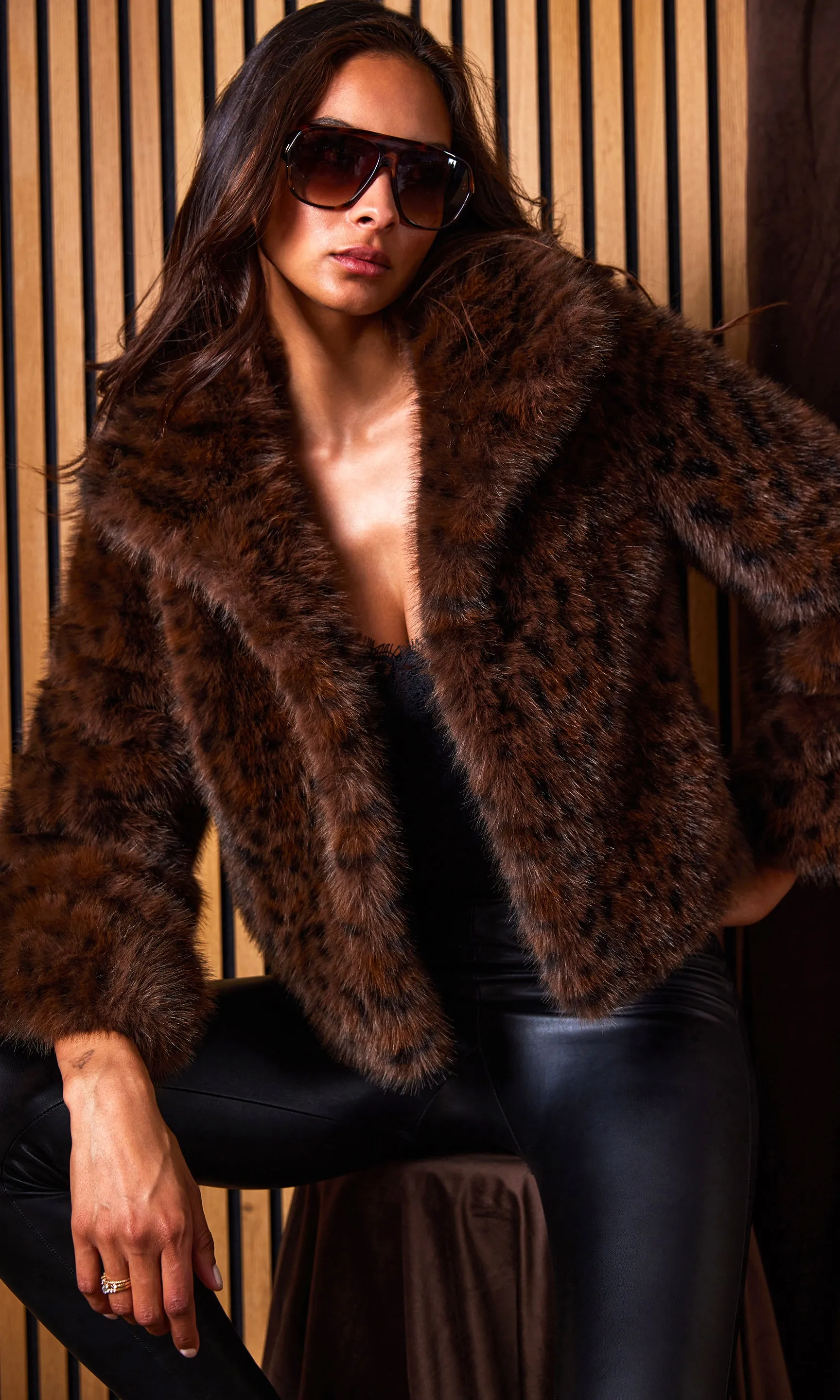Lexy Leopard Faux Fur Jacket sold by Generation Love