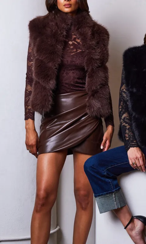 Shyann Vegan Leather Mini Skirt sold by Generation Love