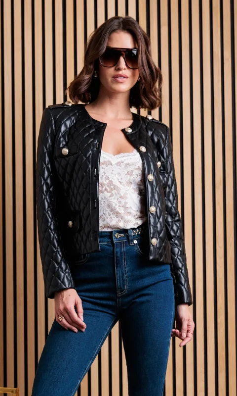 Brevel Quilted Vegan Leather Jacket made by Generation Love