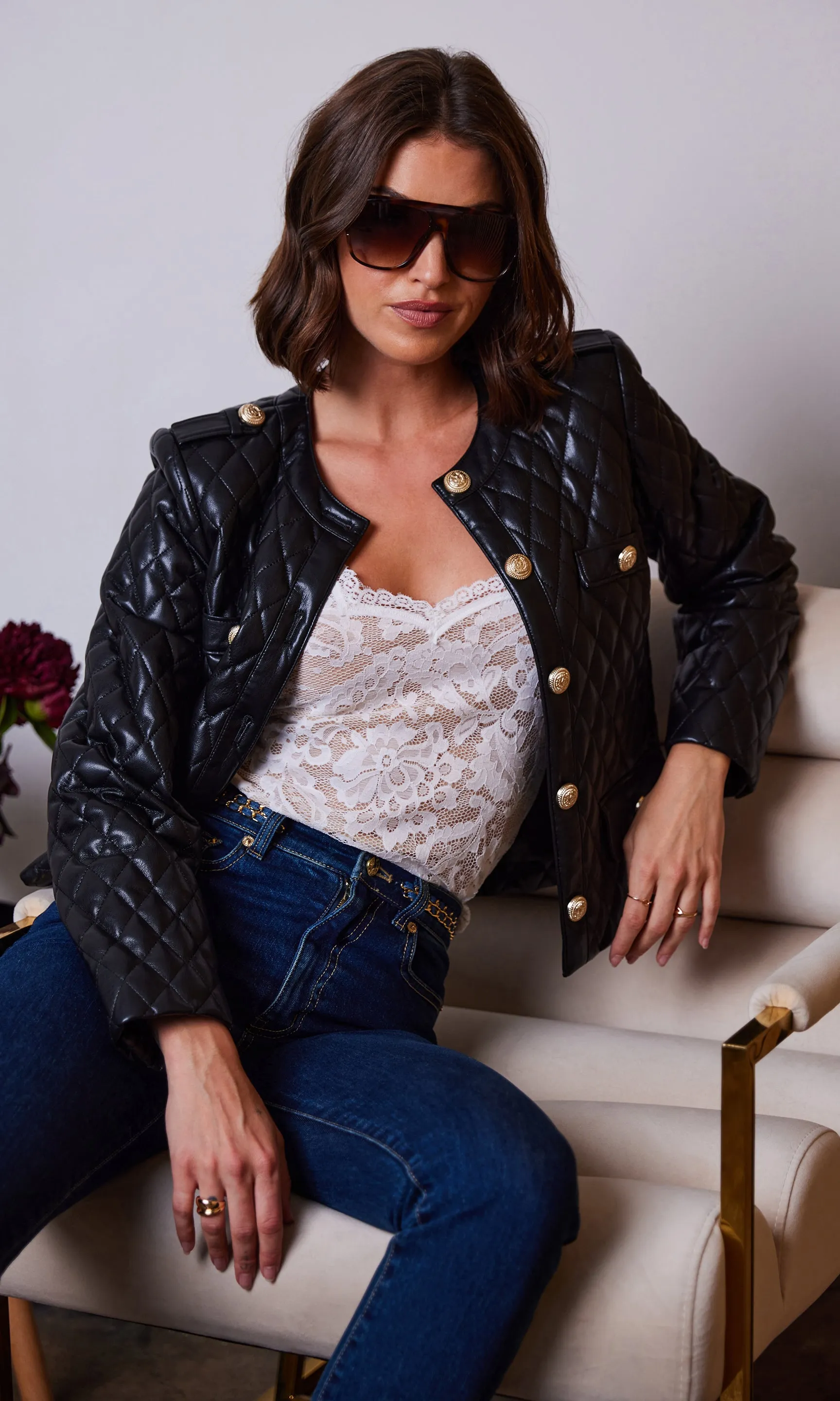 Brevel Quilted Vegan Leather Jacket sold by Generation Love product image thumbnail 5