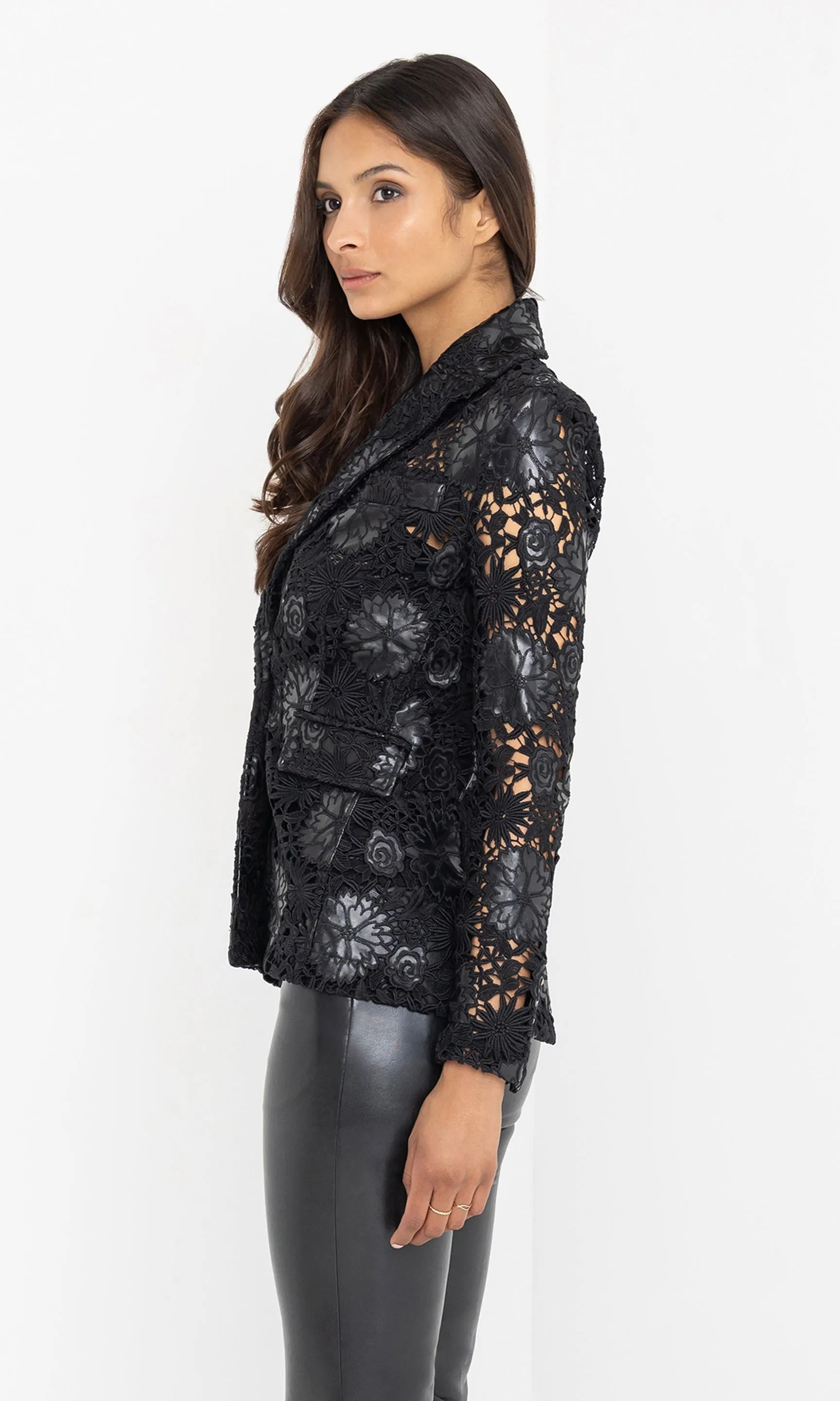 Aimee Vegan Leather Guipure Blazer sold by Generation Love product image thumbnail 5