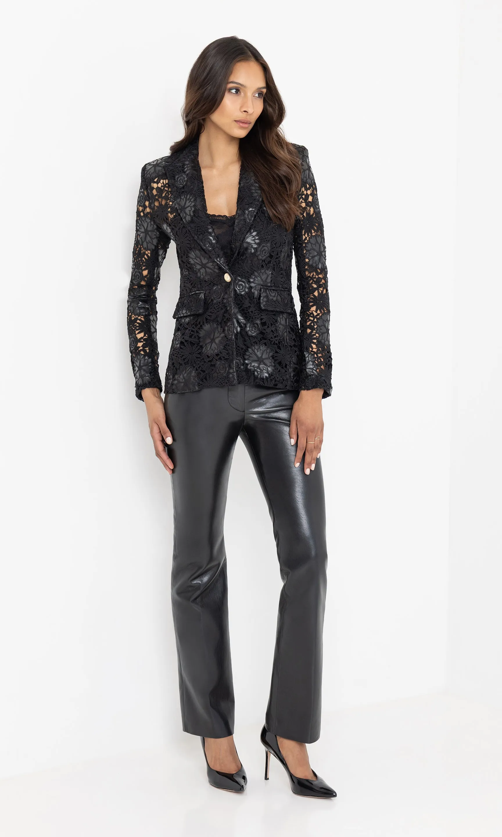 Aimee Vegan Leather Guipure Blazer sold by Generation Love product image thumbnail 4