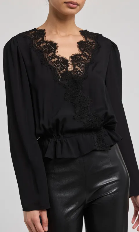 Filippa Georgette Lace Combo Blouse sold by Generation Love