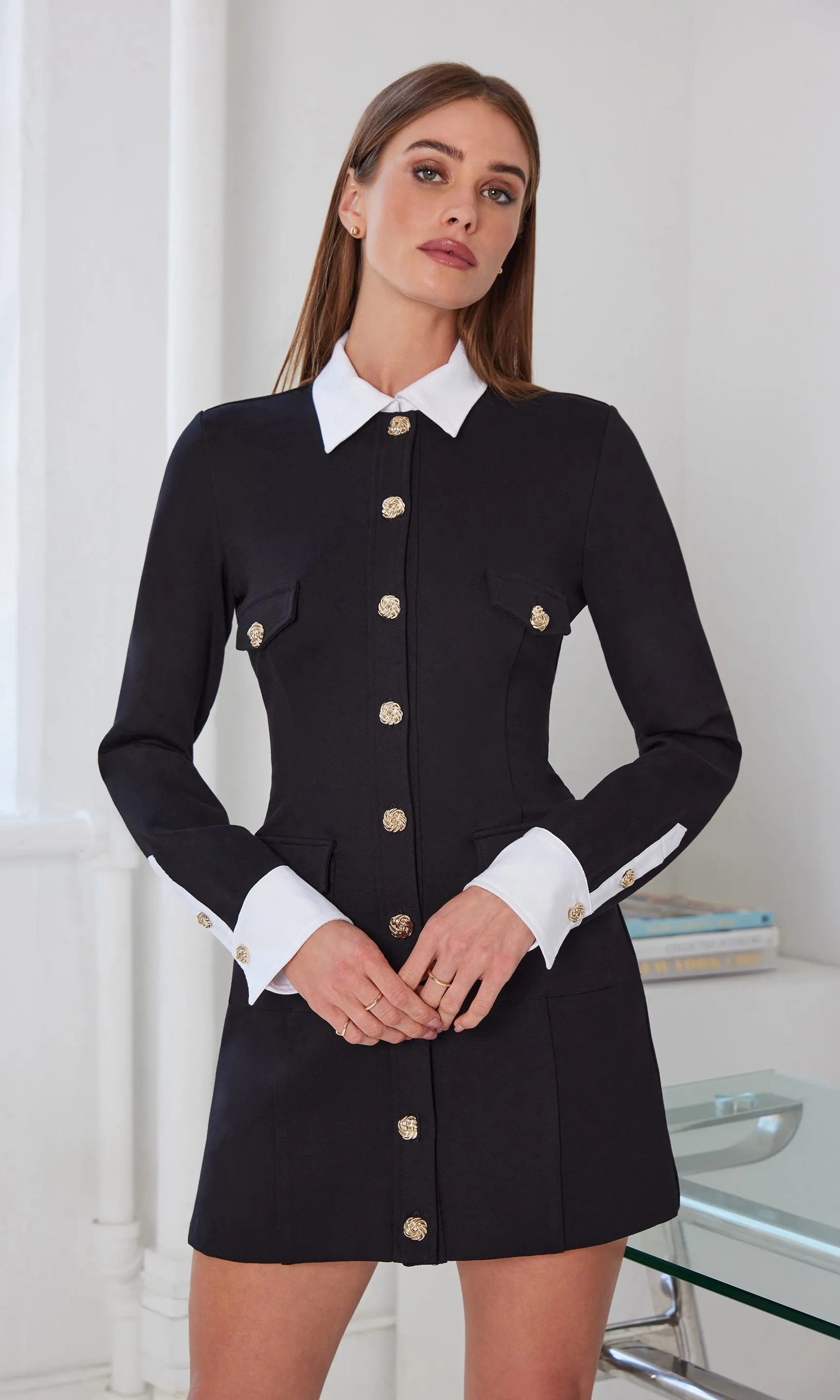 Kendall Poplin Combo Ponte Dress sold by Generation Love