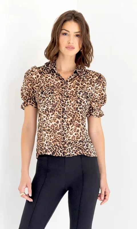 Mina Leopard Georgette Shirt sold by Generation Love