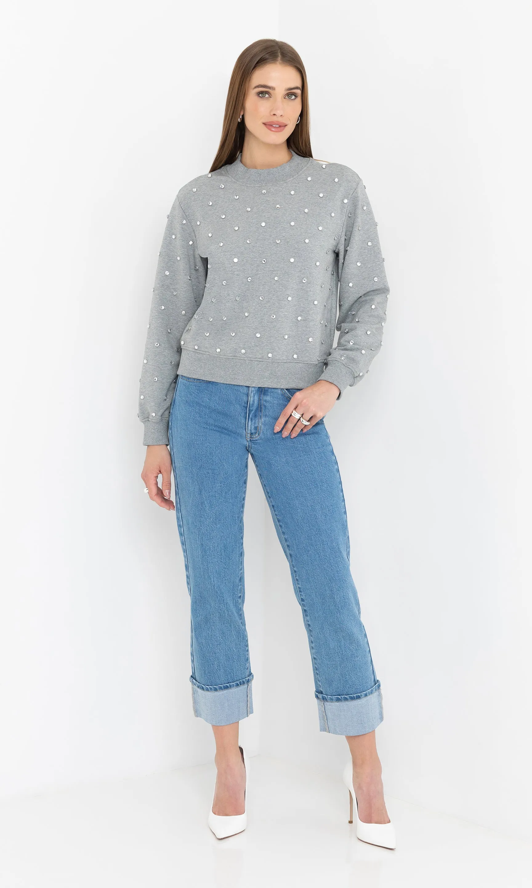 Julie Crystal Stud Sweatshirt sold by Generation Love product image thumbnail 4